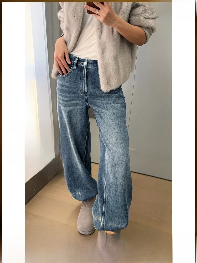 Meiyang Explosive Soft Fleece Lined Denim Jeans High Waist Casual Loose Fit Ladies Jeans Skin like Feel Autumn Winter
Meiyang Explosive Soft Fleece Lined Denim Jeans High Waist Casual Loose Fit Ladies Jeans Skin like Feel Autumn Winter