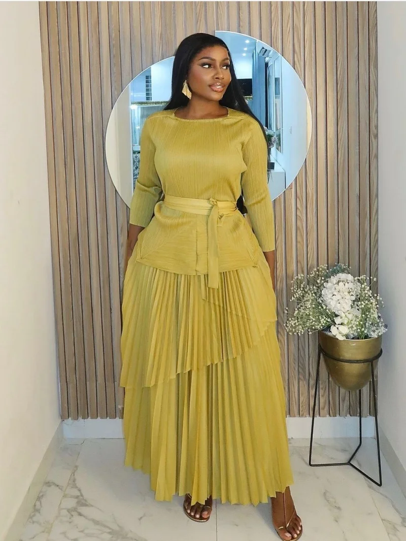 Fashion Pleated 2 Piece Sets Women Outfits Autumn Clothing Women 2026 O-Neck Irregular Top Long Skirt Suits OL Style Dress Sets
Fashion Pleated 2 Piece Sets Women Outfits Autumn Clothing Women 2026 O-Neck Irregular Top Long Skirt Suits OL Style Dress Sets