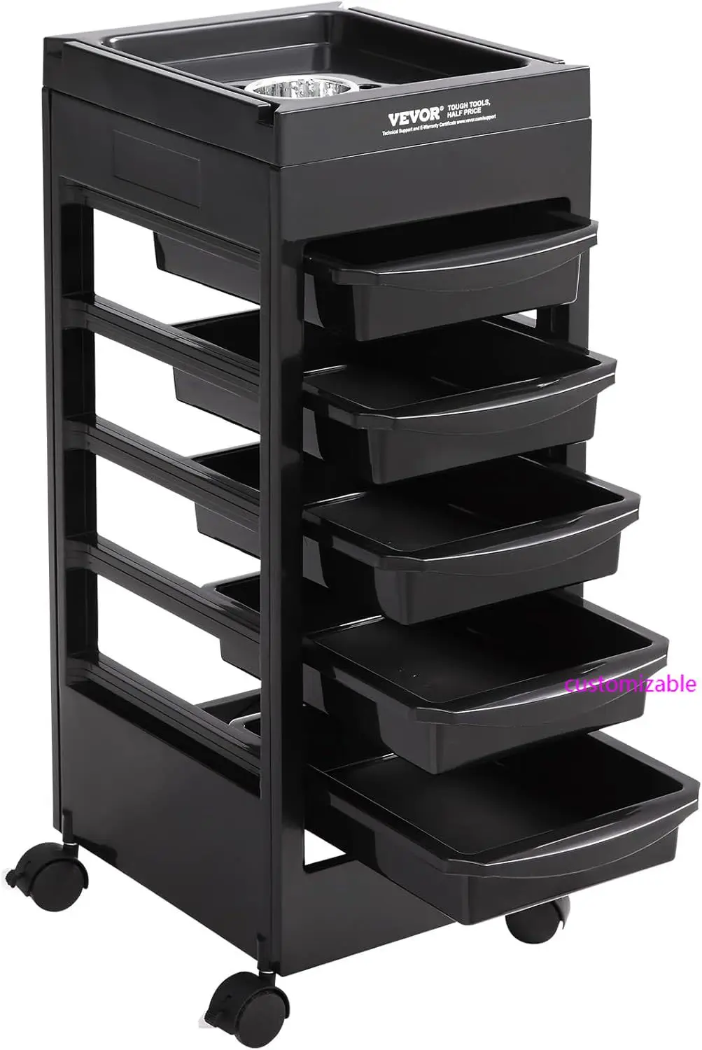 Beauty Salon Trolley Cart, Plastic Salon Rolling Cart for Stylist with 5 Removable Drawers & Dryer Holder, Rolling Hairdressing
Beauty Salon Trolley Cart, Plastic Salon Rolling Cart for Stylist with 5 Removable Drawers & Dryer Holder, Rolling Hairdressing