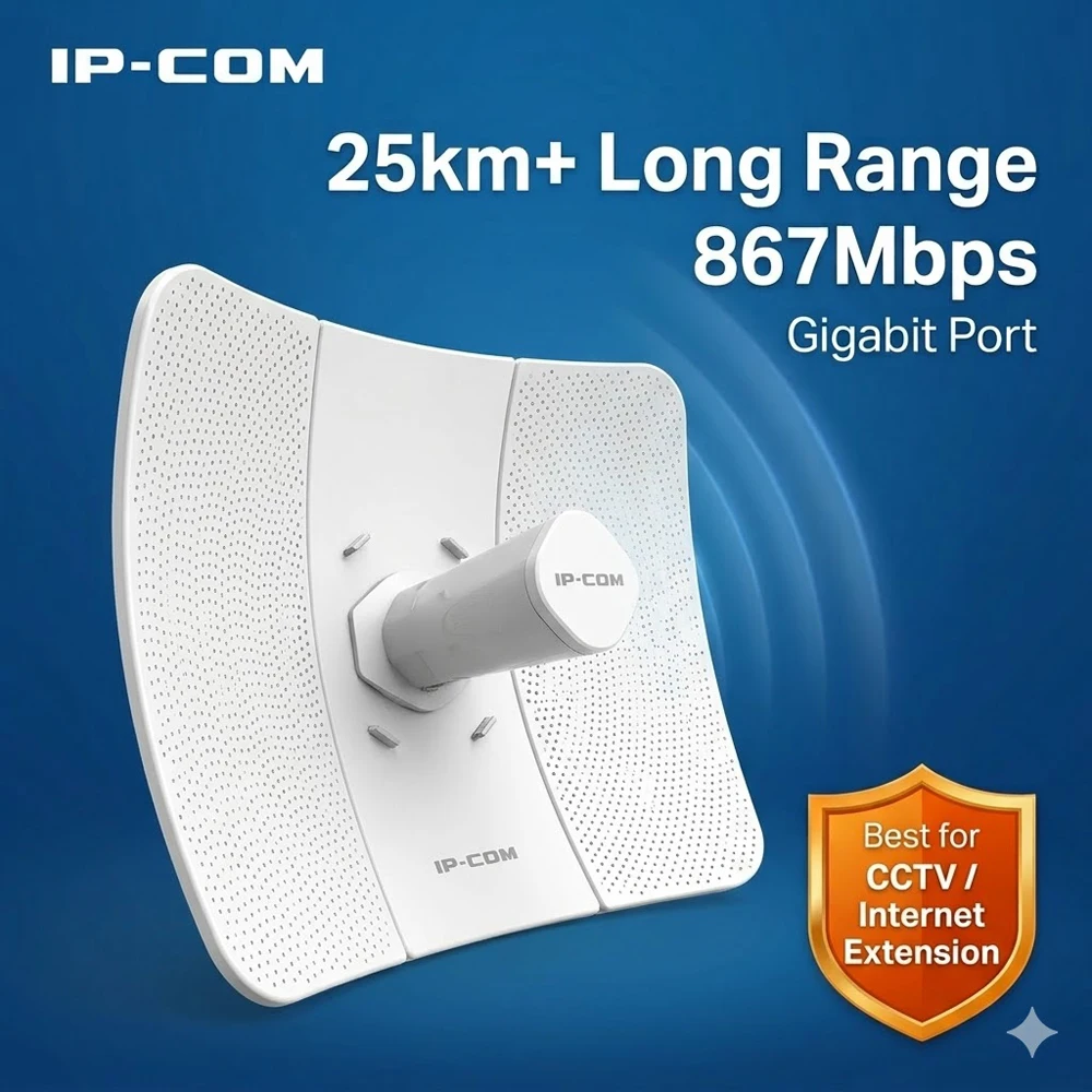 25KM+ Long Range Outdoor Wireless Bridge 5GHz 867Mbps Gigabit Port High Gain 23dBi Antenna PtP WiFi Repeater for CCTV IP Camera
25KM+ Long Range Outdoor Wireless Bridge 5GHz 867Mbps Gigabit Port High Gain 23dBi Antenna PtP WiFi Repeater for CCTV IP Camera