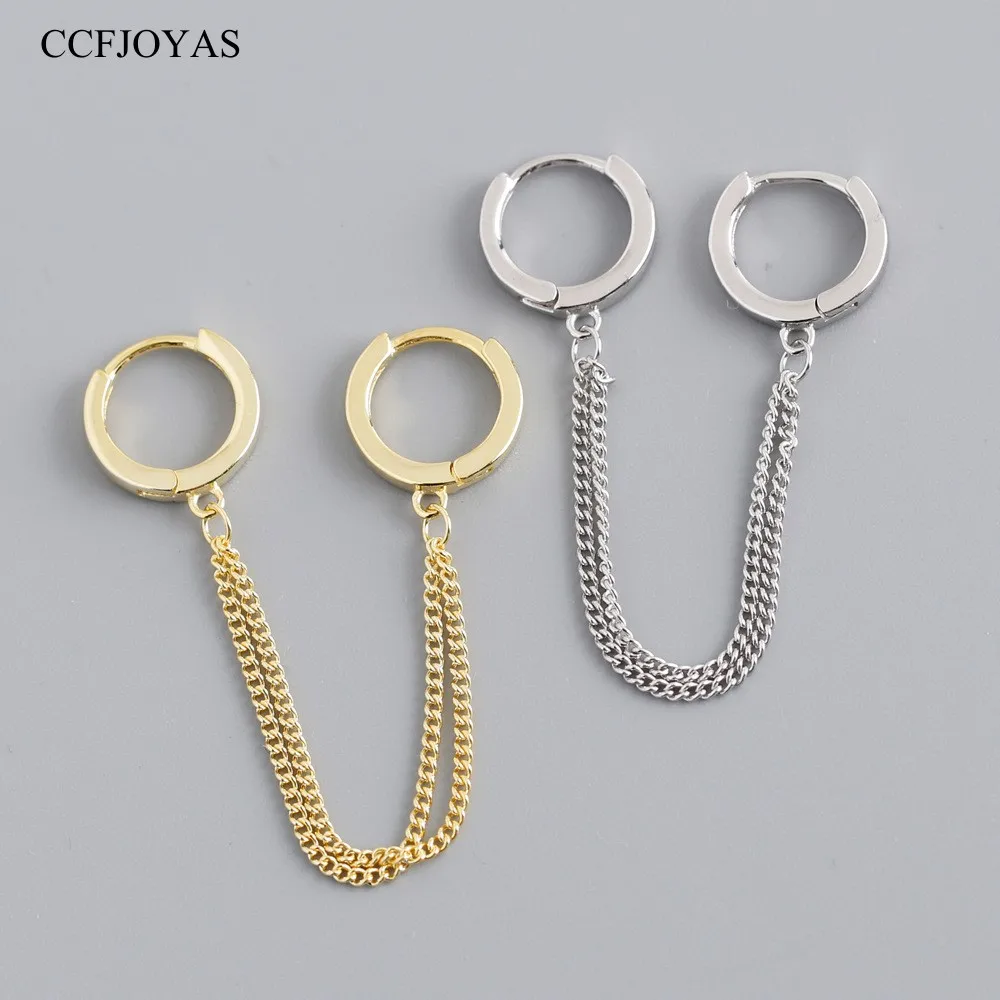 CCFJOYAS 8.5mm 925 Sterling Silver Tassel Chain Hoop Earrings Unisex European and American Fashion Circle Gold Earrings Jewelry
CCFJOYAS 8.5mm 925 Sterling Silver Tassel Chain Hoop Earrings Unisex European and American Fashion Circle Gold Earrings Jewelry