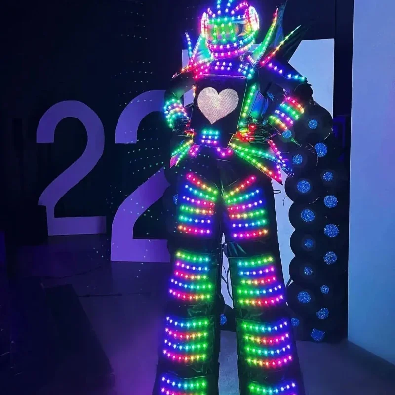 LED Pixels Robot Suit Costume Clothes Stilts Walker Costume LED Lights Full Color Smart Dance Costumes For Party
LED Pixels Robot Suit Costume Clothes Stilts Walker Costume LED Lights Full Color Smart Dance Costumes For Party