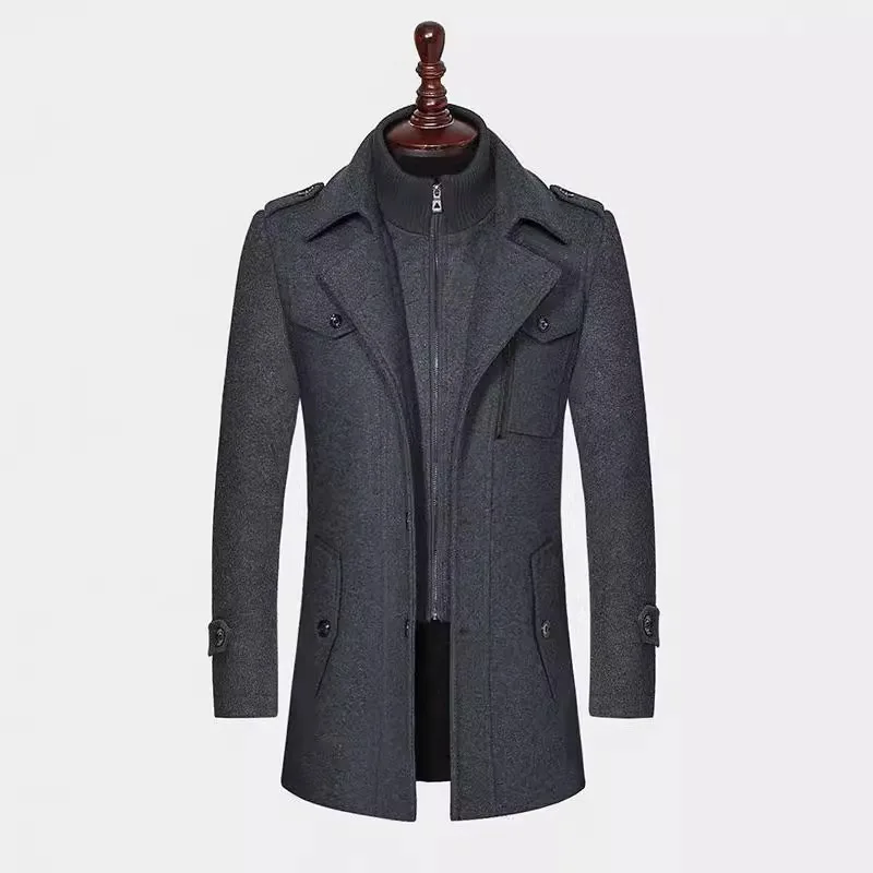 Winter Coat Double Collar Zipper Wool Jackets Male Slim Business Casual Trench Coat Men Chinese Style Solid Color OuterWear
Winter Coat Double Collar Zipper Wool Jackets Male Slim Business Casual Trench Coat Men Chinese Style Solid Color OuterWear