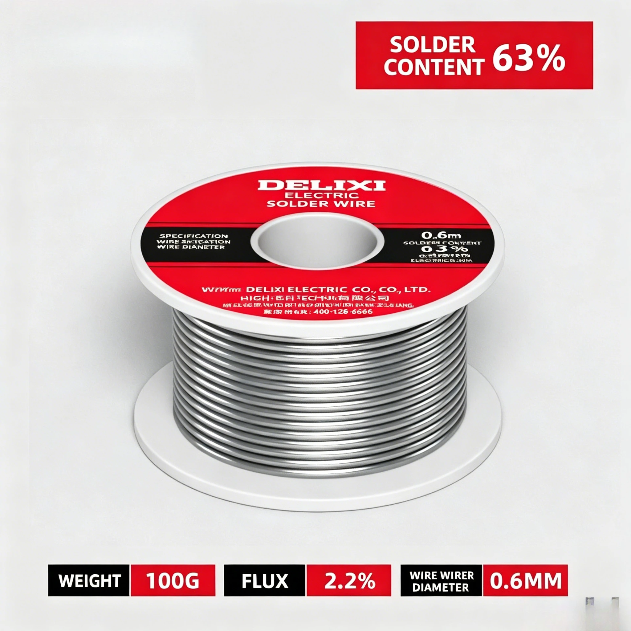 0.6mm 0.8mm 1.0mm 100g High Purity Soldering Tin Wire Rosin Core Solder Wire Roll No Clean For Electronics
0.6mm 0.8mm 1.0mm 100g High Purity Soldering Tin Wire Rosin Core Solder Wire Roll No Clean For Electronics