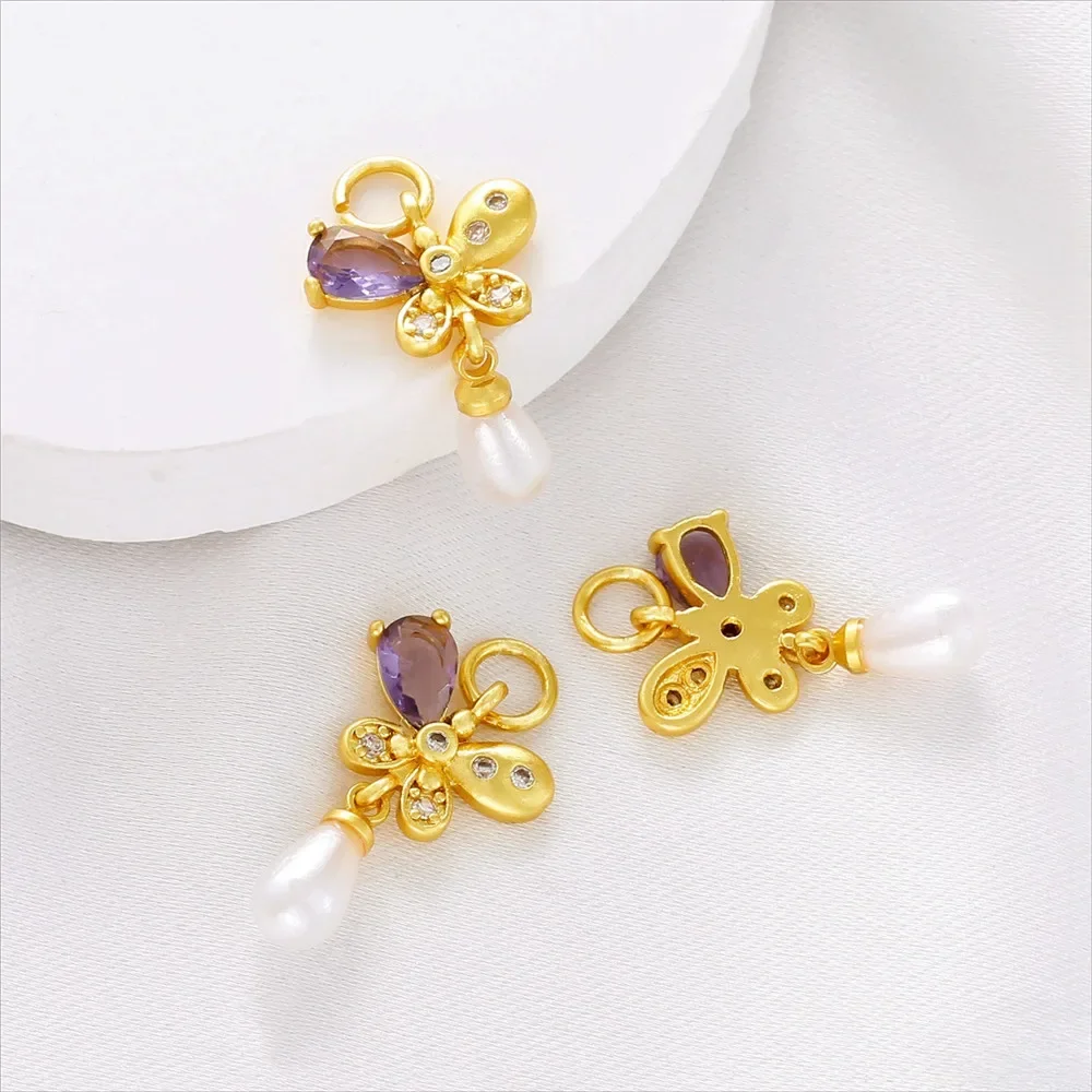 18K Gold-wrapped Matte Gold Inlaid Zircon Water Drop Bead Pendant DIY Handmade Bracelet Necklace Ear Hanging Jewelry Accessories
18K Gold-wrapped Matte Gold Inlaid Zircon Water Drop Bead Pendant DIY Handmade Bracelet Necklace Ear Hanging Jewelry Accessories