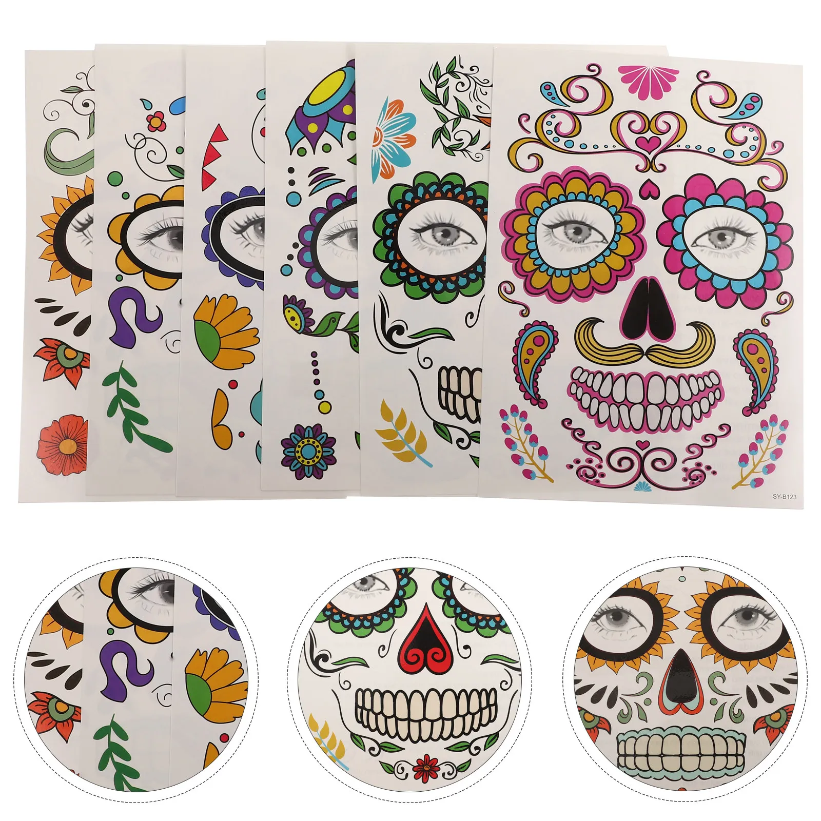 6 Sheets Halloween Face Stickers Temporary Tattoos DIY Makeup Party Body Art Decal Multifunctional Facial
6 Sheets Halloween Face Stickers Temporary Tattoos DIY Makeup Party Body Art Decal Multifunctional Facial