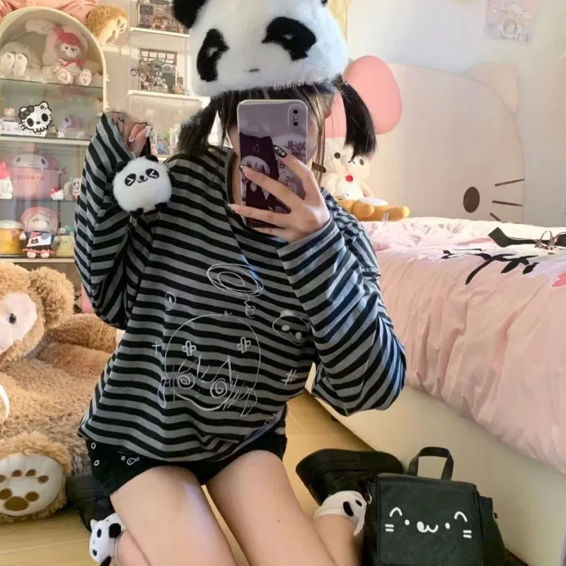 All Match Harajuku Streetwear Striped Lazy Japan Shirts Subcultural Punk Y2k Aesthetic Vintage Tops Cartoon Print Girl Clothes
All Match Harajuku Streetwear Striped Lazy Japan Shirts Subcultural Punk Y2k Aesthetic Vintage Tops Cartoon Print Girl Clothes