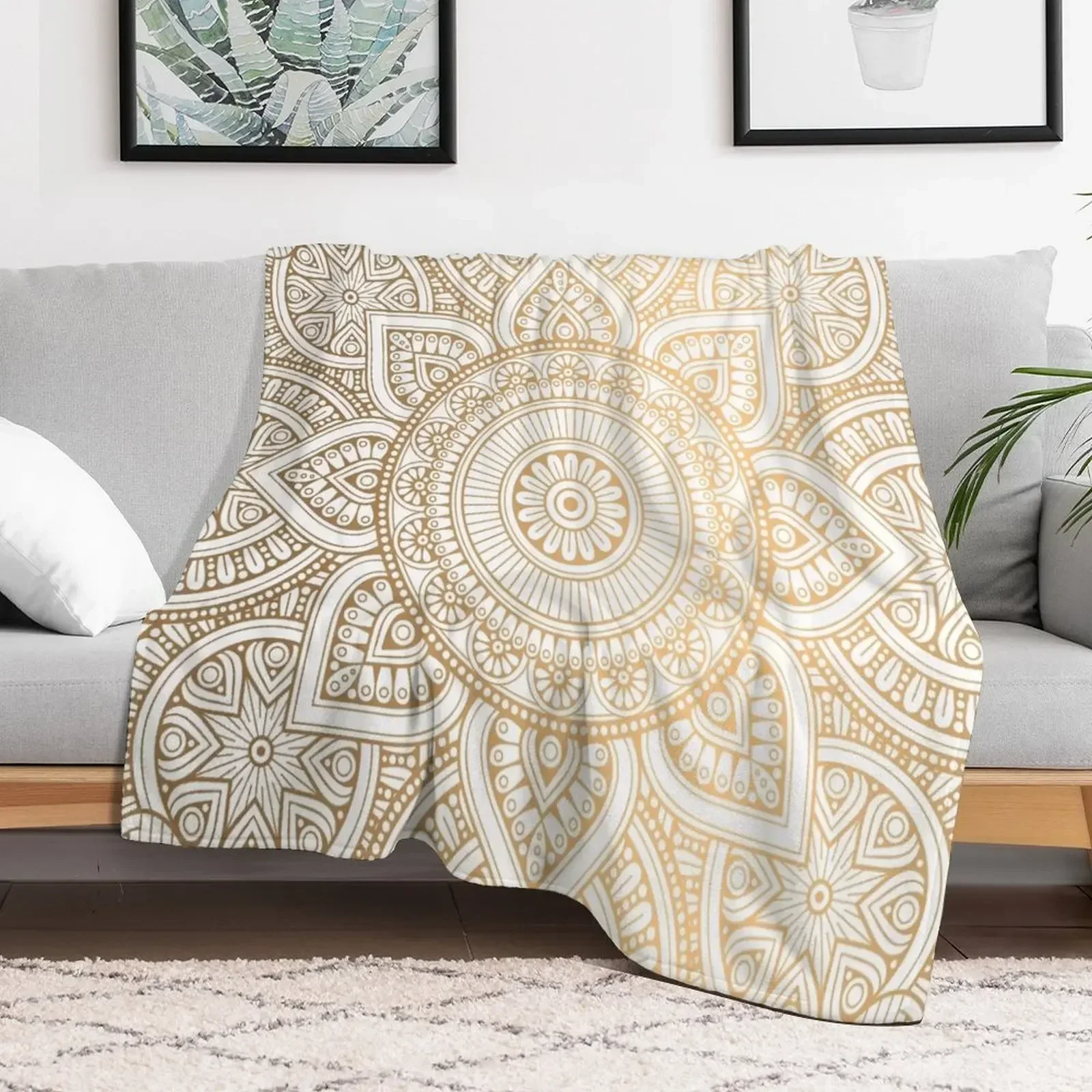 Gold Mandala Pattern Illustration With White Shimmer Throw Blanket Flannels cosplay anime Blankets
Gold Mandala Pattern Illustration With White Shimmer Throw Blanket Flannels cosplay anime Blankets