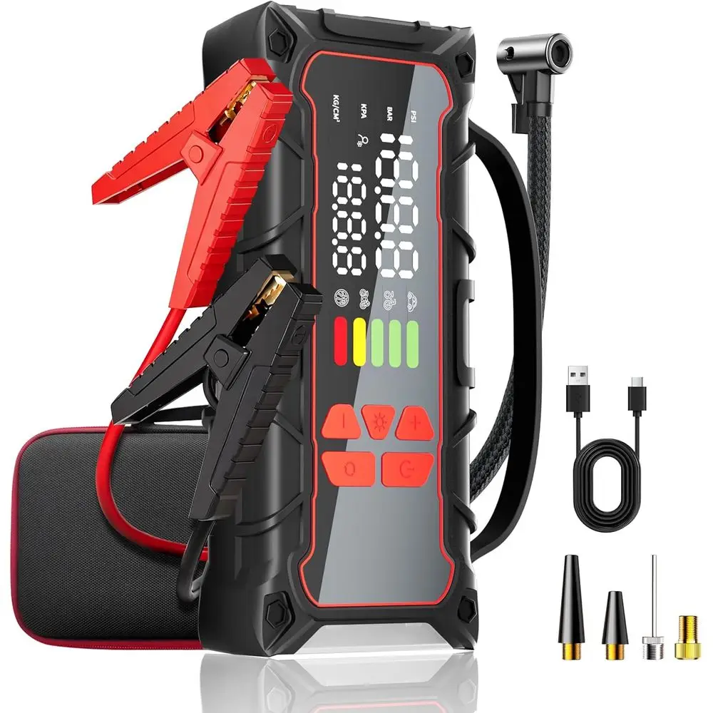 7.0L Gas/6.0L Air Compressor Jump Starter with 160PSI, Tire Inflator & Power Bank - Perfect for Mother's Day
7.0L Gas/6.0L Air Compressor Jump Starter with 160PSI, Tire Inflator & Power Bank - Perfect for Mother's Day