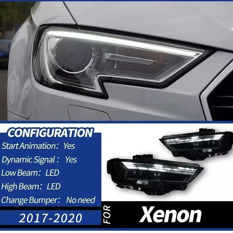 Suitable for A3 headlights 2017-2020 LED headlight assembly upgrade 8Y style matrix DRL sequential turn signal headlights
Suitable for A3 headlights 2017-2020 LED headlight assembly upgrade 8Y style matrix DRL sequential turn signal headlights