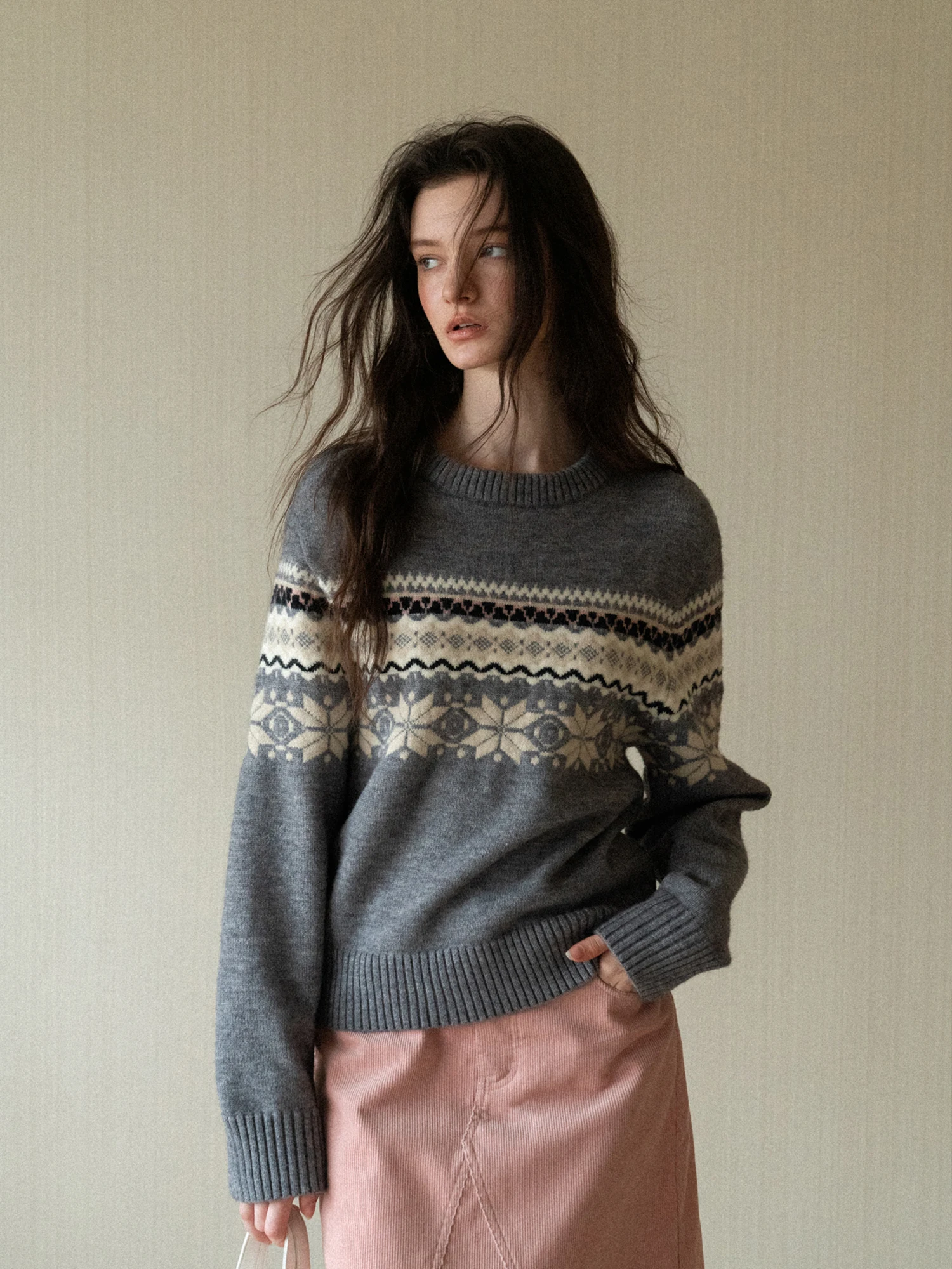 Винтажный свитер Fair Isle с круглым вырезом, свободный, удобный, повседневный, для женщин, теплый, вязаный, с длинными рукавами
Винтажный свитер Fair Isle с круглым вырезом, свободный, удобный, повседневный, для женщин, теплый, вязаный, с длинными рукавами