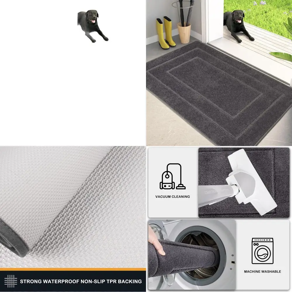 Large 34x59 Anti-Slip Door Mat, Machine Washable, High Absorbency for Wet Shoes and Paws, Grey
Large 34x59 Anti-Slip Door Mat, Machine Washable, High Absorbency for Wet Shoes and Paws, Grey