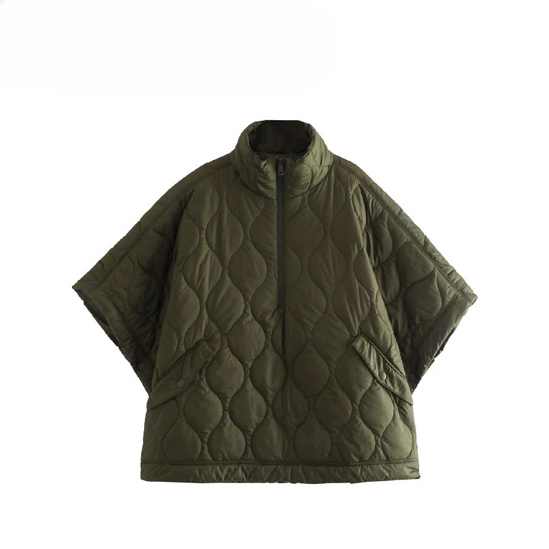 Autumn Winter New Women's Fashion Waterproof Half-Zip Cape Coat Stand Collar Warm Cotton Jacket
Autumn Winter New Women's Fashion Waterproof Half-Zip Cape Coat Stand Collar Warm Cotton Jacket