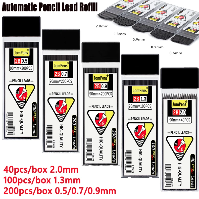 0.5/0.7/0.9/1.3/2.0mm Automatic Pencil Lead Refill, 40/100/200Pcs/Box Mechanical Pencil Replaceable Lead School Writing Supplies
0.5/0.7/0.9/1.3/2.0mm Automatic Pencil Lead Refill, 40/100/200Pcs/Box Mechanical Pencil Replaceable Lead School Writing Supplies