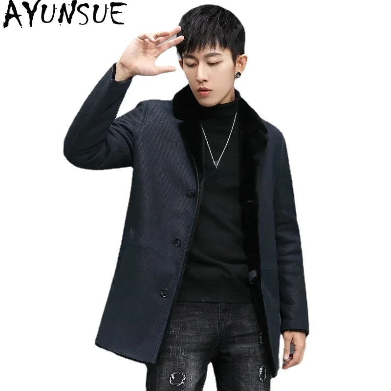 AYUNSUE Winter Natural Fur Coat Men Warm Real Fur Jacket Male Midi Korean Wool Coats Man's Winter Trench Abrigo Hombre SQQ740
AYUNSUE Winter Natural Fur Coat Men Warm Real Fur Jacket Male Midi Korean Wool Coats Man's Winter Trench Abrigo Hombre SQQ740