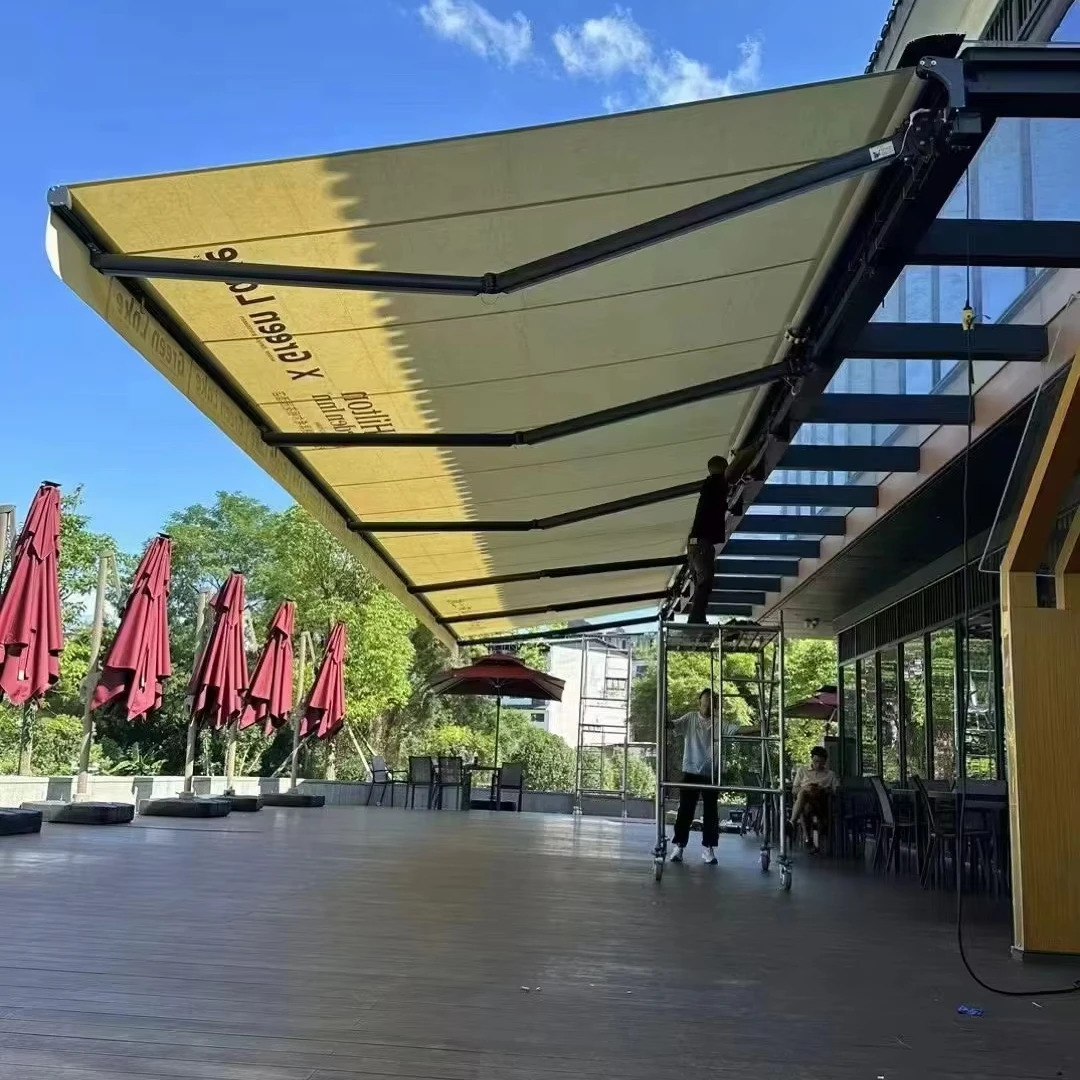 Моторизованные выдвижные навесы в полных размерах (4x2 м 4x3 м 5x3 м 6x3 м) для отделки парус с порошковым покрытием садов 
Моторизованные выдвижные навесы в полных размерах (4x2 м 4x3 м 5x3 м 6x3 м) для отделки парус с порошковым покрытием садов