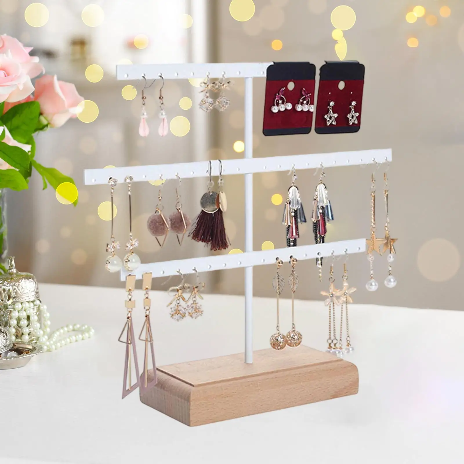 52 Holes Multifunctional Earrings Display Organizer Metal Jewelry Rack for Hanging Dangling Earrings Rings Bracelet Holder
52 Holes Multifunctional Earrings Display Organizer Metal Jewelry Rack for Hanging Dangling Earrings Rings Bracelet Holder