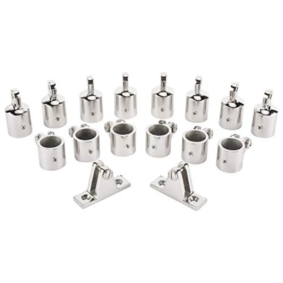 16 Pack of 316 Stainless Steel 7/8" Eye End Cap and Jaw SlideDeck Hinge Boat Bimini Top Fittings Hardware Set
16 Pack of 316 Stainless Steel 7/8" Eye End Cap and Jaw SlideDeck Hinge Boat Bimini Top Fittings Hardware Set