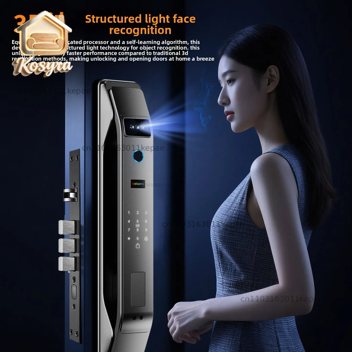 Palm Vein Fingerprint Lock 3D Facial Recognition Smart Door Lock Visual Intercom Electronic Lock Household Anti-theft
Palm Vein Fingerprint Lock 3D Facial Recognition Smart Door Lock Visual Intercom Electronic Lock Household Anti-theft