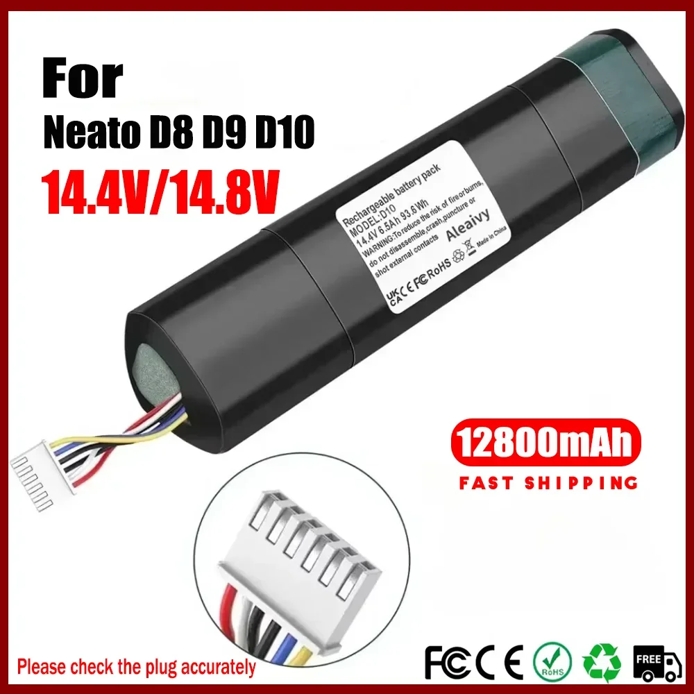 14.4V 12800mAh Replacement Li-Ion Battery for Neato Battery Neato D8 D9 D10 945-0356,945-0373,905-0596 Robotic Vacuum Cleaners
14.4V 12800mAh Replacement Li-Ion Battery for Neato Battery Neato D8 D9 D10 945-0356,945-0373,905-0596 Robotic Vacuum Cleaners