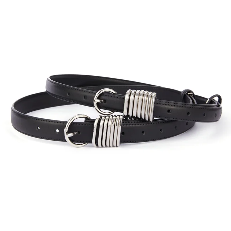 105cm Long 2.3cm wide Women Belts Genuine Leather High-end Versatile Fashion Black Belt Metal Rings Buckle Belts
105cm Long 2.3cm wide Women Belts Genuine Leather High-end Versatile Fashion Black Belt Metal Rings Buckle Belts