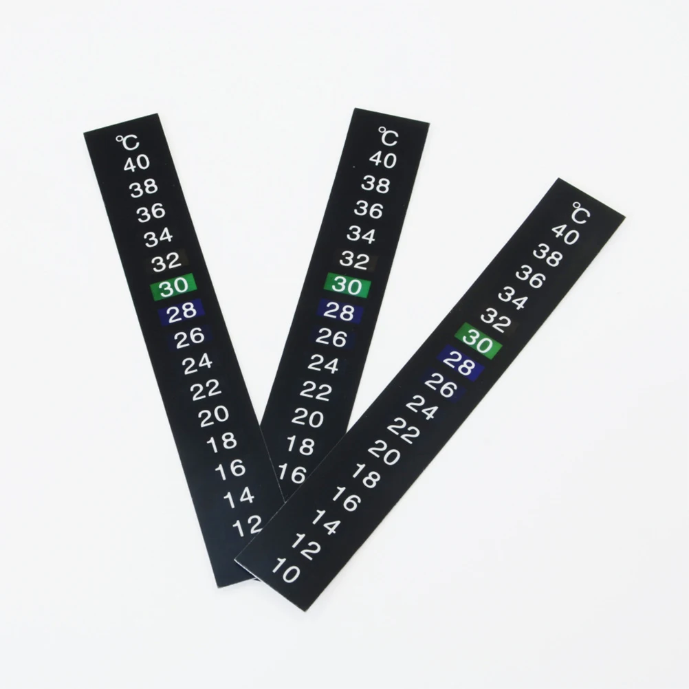 10 Pcs Thermometer Strip Sticker Liquid Crystal Sensing Temperature Fish Tank Aquarium Reptile Box Easy Read Safe Practical
10 Pcs Thermometer Strip Sticker Liquid Crystal Sensing Temperature Fish Tank Aquarium Reptile Box Easy Read Safe Practical