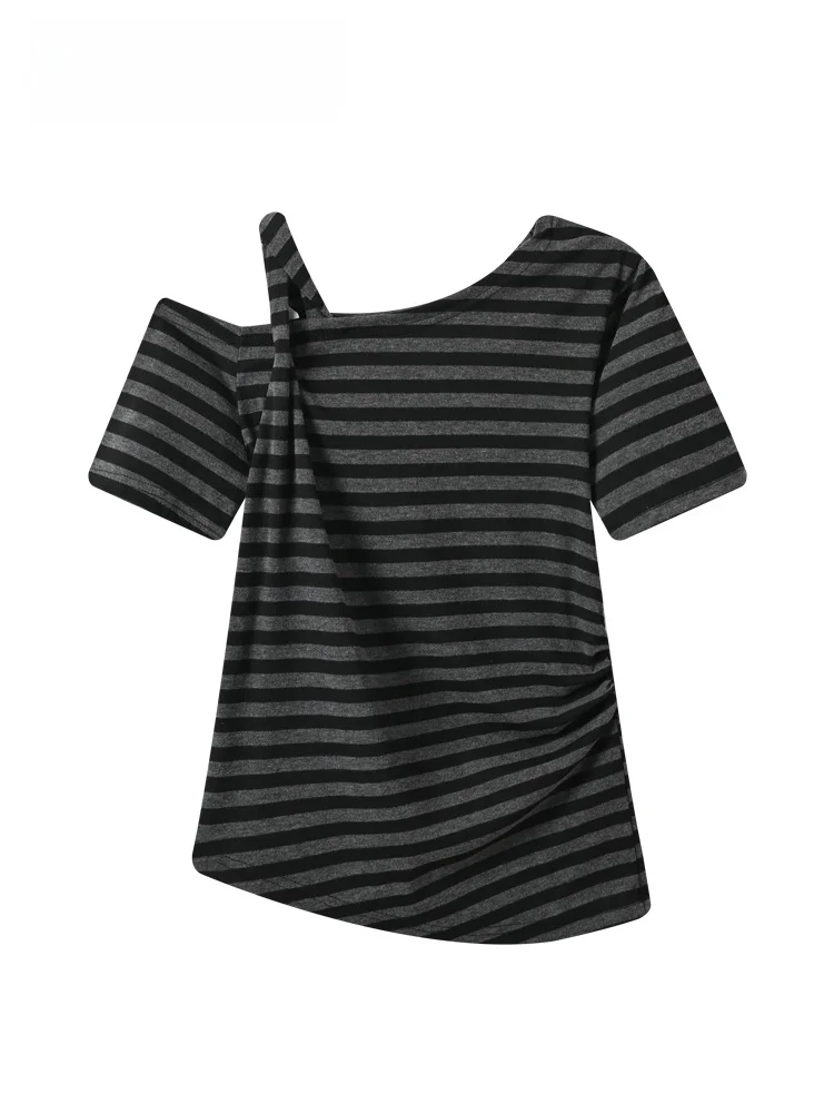 plus Size Irregular Short Sleeve Striped T-Shirt Women's Summer Fashion Slimming Top Trendy Casual Loose Fit Vestidos
plus Size Irregular Short Sleeve Striped T-Shirt Women's Summer Fashion Slimming Top Trendy Casual Loose Fit Vestidos