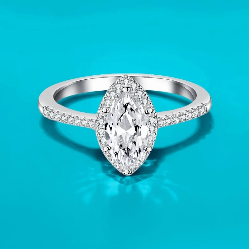 1 Ct S925 Silver Marquise Moissanite Rings for Women Elegant European Style GBA Certified Diamond Jewelry with Free Gift Box
1 Ct S925 Silver Marquise Moissanite Rings for Women Elegant European Style GBA Certified Diamond Jewelry with Free Gift Box