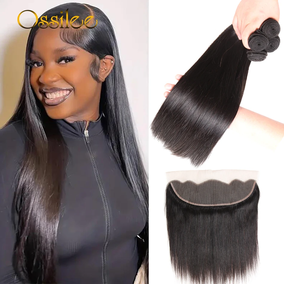 Ossilee Straight Human Hair Bundles With 13x6 Lace Frontal Closure Brazilian Hair Weave Bundles Remy Hair Bundles Wtih Closure
Ossilee Straight Human Hair Bundles With 13x6 Lace Frontal Closure Brazilian Hair Weave Bundles Remy Hair Bundles Wtih Closure