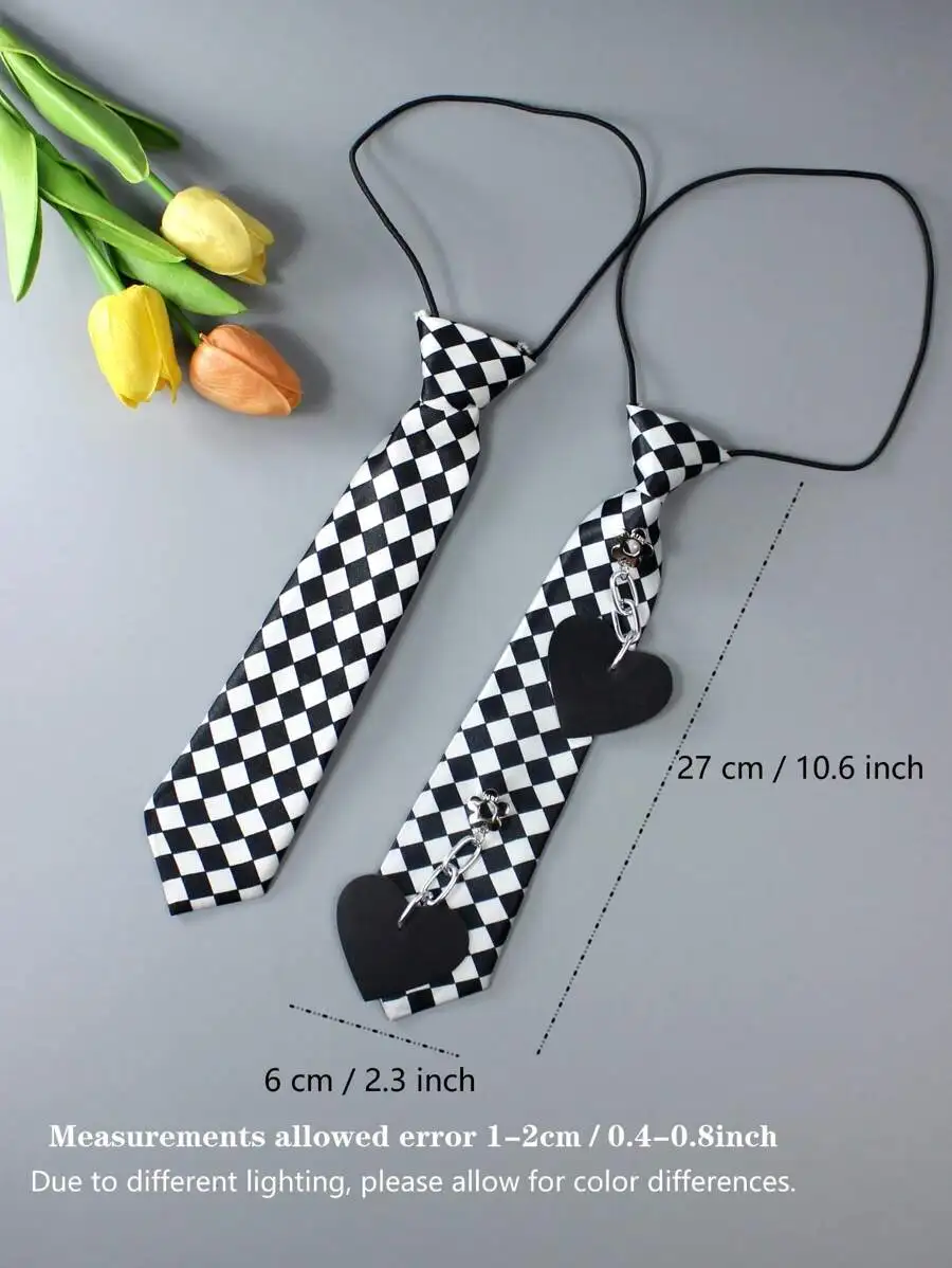 Checkerboard Heart Pendant Neck Tie For Adults Fashion Novelty Accessory
Checkerboard Heart Pendant Neck Tie For Adults Fashion Novelty Accessory