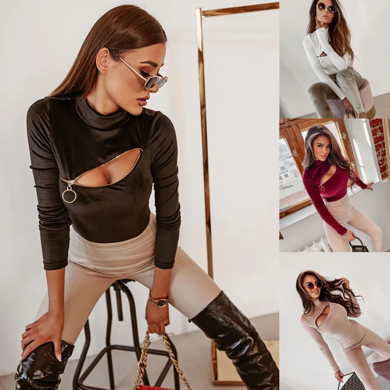 Women Sexy Soft Mock Neck Top Long Sleeve Zipper Chest Cutout Slim Fit Tops Autumn Winter Club Party Casual Stretchy Pullover
Women Sexy Soft Mock Neck Top Long Sleeve Zipper Chest Cutout Slim Fit Tops Autumn Winter Club Party Casual Stretchy Pullover