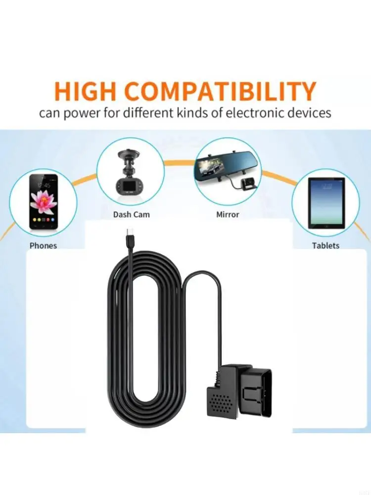 3.5m OBD Step down Cable Plastic Texture for Car Camera 12V24V Convert to 5V 2.5A with Detections and Parking Mode 83CF
3.5m OBD Step down Cable Plastic Texture for Car Camera 12V24V Convert to 5V 2.5A with Detections and Parking Mode 83CF