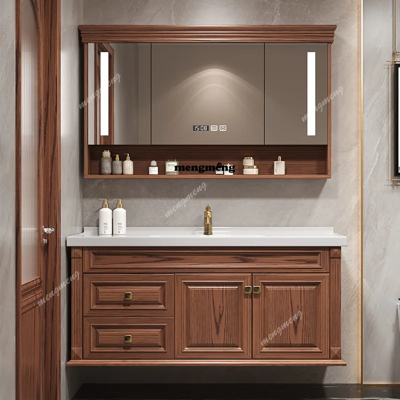 American red oak washstand ceramic integrated basin face wash cabinet solid wood rock slab bathroom cabinet combination cabinet
American red oak washstand ceramic integrated basin face wash cabinet solid wood rock slab bathroom cabinet combination cabinet