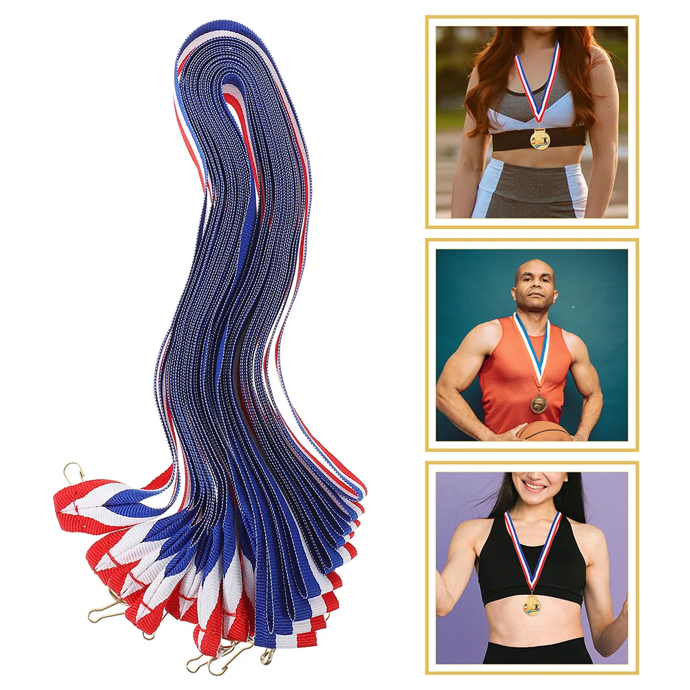 25Pcs Triangular Hook Medal Ribbons Red White Blue Award Neck Ribbons Snap Clip for Sports Games Competitions Party Achievement
25Pcs Triangular Hook Medal Ribbons Red White Blue Award Neck Ribbons Snap Clip for Sports Games Competitions Party Achievement