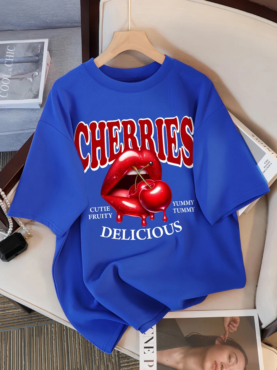 Женские футболки с принтом Cherries Delicious Fruits, универсальные футболки в стиле хип-хоп, повседневная хлопковая одежда Y2K, с круглым вырезом и коротким рукавом
Женские футболки с принтом Cherries Delicious Fruits, универсальные футболки в стиле хип-хоп, повседневная хлопковая одежда Y2K, с круглым вырезом и коротким рукавом
