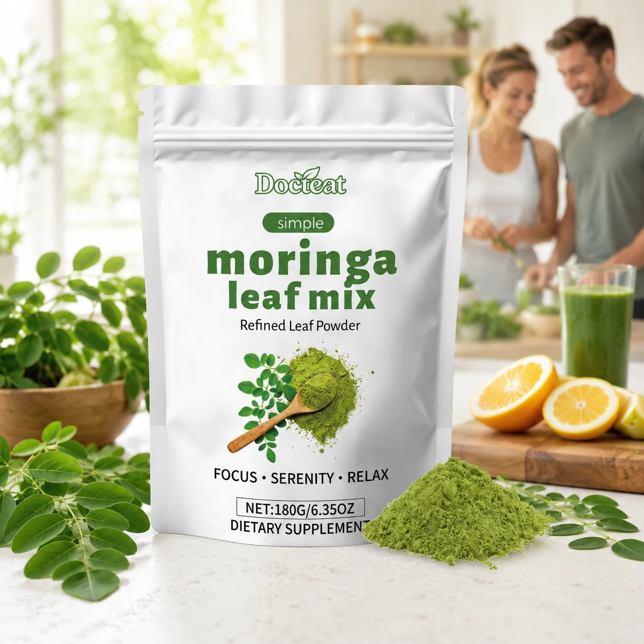 Moringa Oleifera Leaf Powder 180g with Vitamins A & C Calcium Iron, Green Superfood Daily Nutrition Supplement
Moringa Oleifera Leaf Powder 180g with Vitamins A & C Calcium Iron, Green Superfood Daily Nutrition Supplement