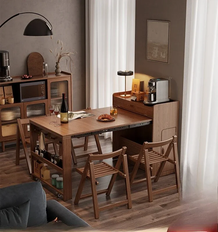 Solid wood island dining table integrated household retractable kitchen small apartment multi-functional dining bar table
Solid wood island dining table integrated household retractable kitchen small apartment multi-functional dining bar table