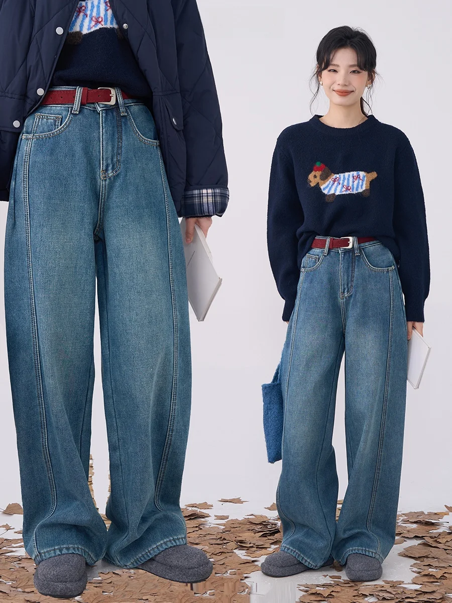 Свободные прямые джинсы с высокой талией, женские летние джинсовые брюки Sunny Design Sensation Heme, винтажные темно-синие джинсы
Свободные прямые джинсы с высокой талией, женские летние джинсовые брюки Sunny Design Sensation Heme, винтажные темно-синие джинсы