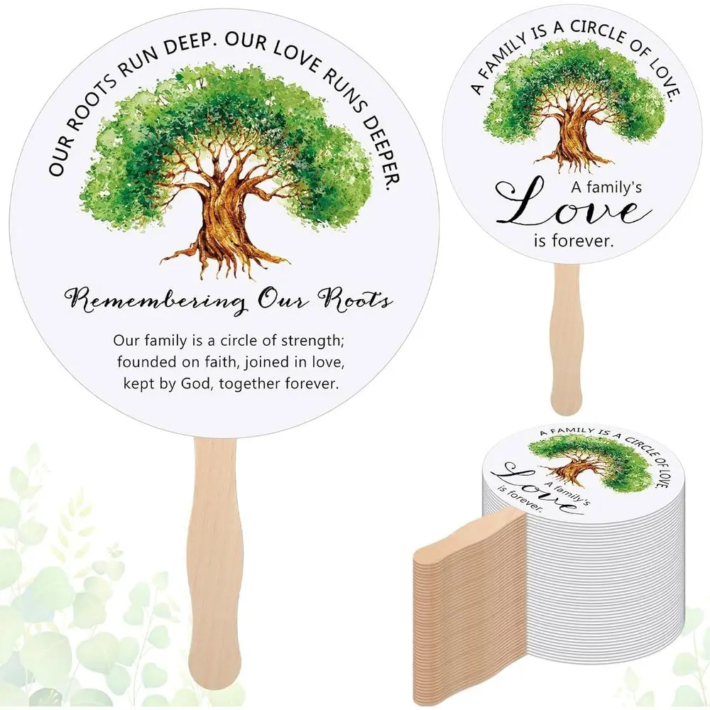 Family Reunion Party: 60pc Bulk Tree-Themed Handheld Paper Fans with Handle for Root-Finding Celebrations
Family Reunion Party: 60pc Bulk Tree-Themed Handheld Paper Fans with Handle for Root-Finding Celebrations