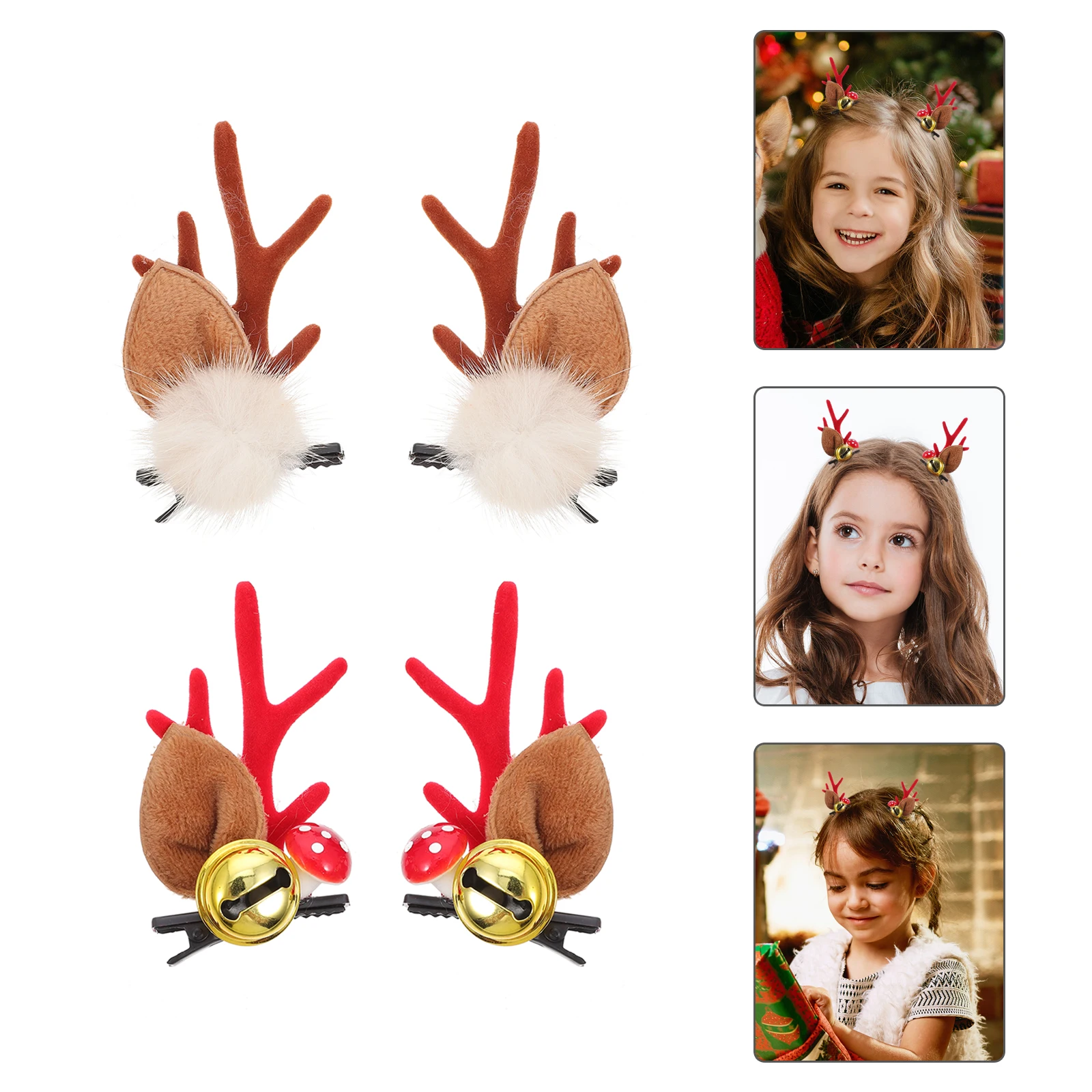 4pcs Deer Horn Ears Hairpins Christmas Hair Clip Elk Antlers Barrette Animal Horns Clips Costume Accessory For Women
4pcs Deer Horn Ears Hairpins Christmas Hair Clip Elk Antlers Barrette Animal Horns Clips Costume Accessory For Women