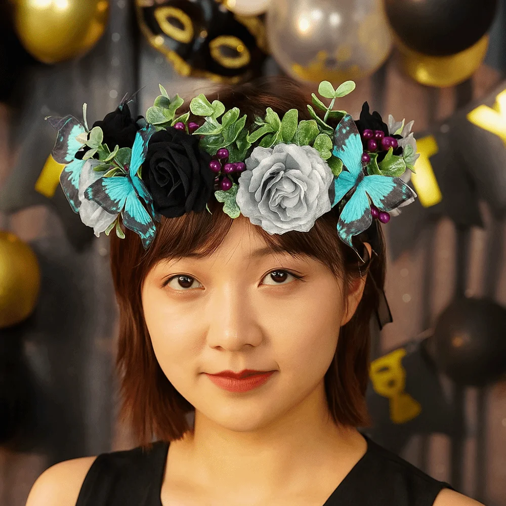 Exquisite Halloween Headband Fashion Plastic Simulation Flower Headband Adjustable Size Dark Style Cosplay Headband Theme Party
Exquisite Halloween Headband Fashion Plastic Simulation Flower Headband Adjustable Size Dark Style Cosplay Headband Theme Party