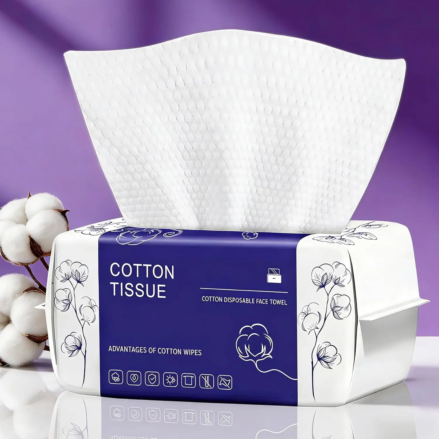 100 Count Disposable Face Towels, Soft Cotton Dry Wipes for Cleansing, Skincare & Makeup Remover
100 Count Disposable Face Towels, Soft Cotton Dry Wipes for Cleansing, Skincare & Makeup Remover