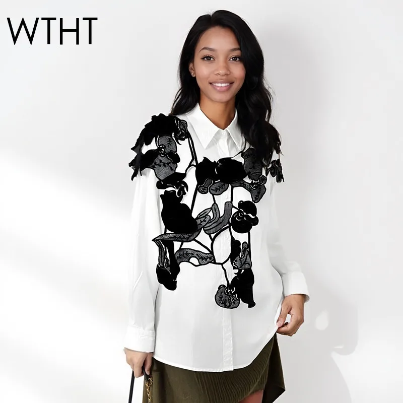 WTHT New Fashion Women's Embroidery Hollow Out Fake Two-piece Shirt 2025 Autumn Long Sleeves Loose Blouse Female 1LS2702
WTHT New Fashion Women's Embroidery Hollow Out Fake Two-piece Shirt 2025 Autumn Long Sleeves Loose Blouse Female 1LS2702