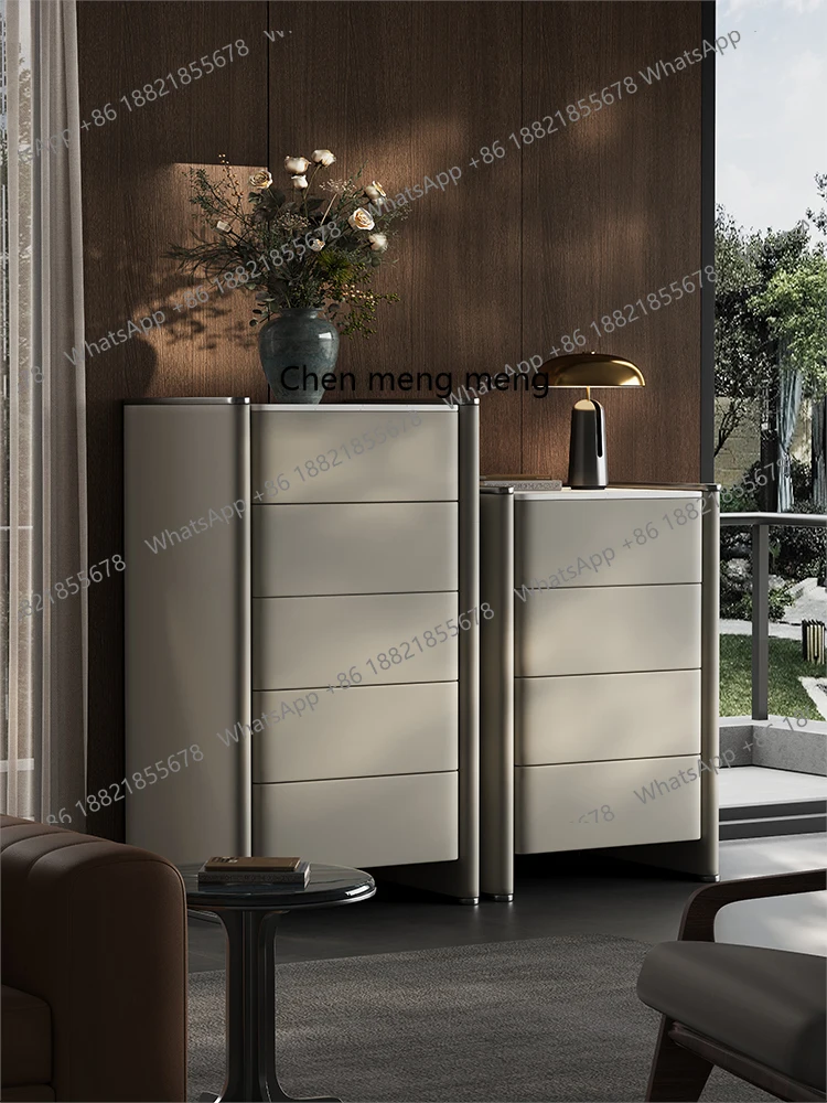 Italian minimalist five-bucket side cabinet, high-end marble bedside storage cabinet against the wall
Italian minimalist five-bucket side cabinet, high-end marble bedside storage cabinet against the wall