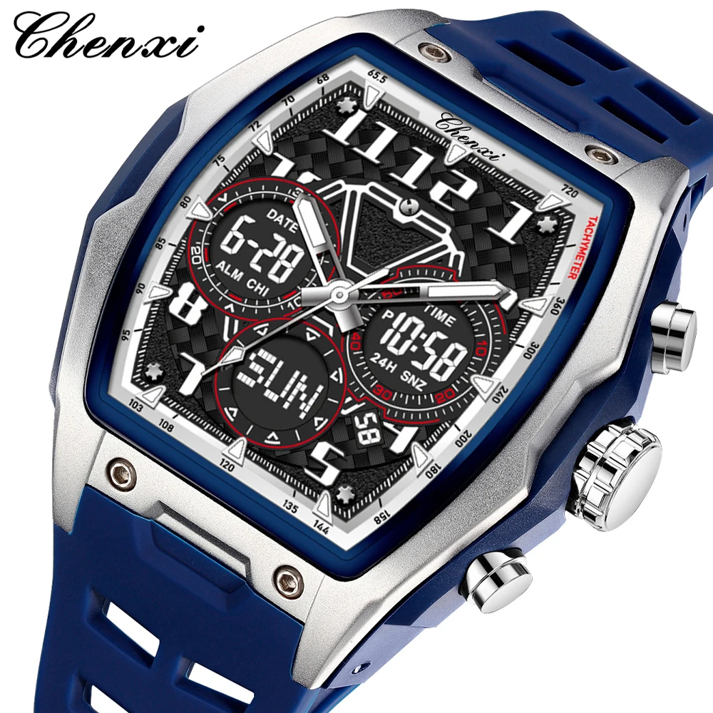 CHENXI Men's Sports Fashion Electronic Watches Waterproof Digital Quartz Dual Display Multifunctional Watches for Men Stopwatch
CHENXI Men's Sports Fashion Electronic Watches Waterproof Digital Quartz Dual Display Multifunctional Watches for Men Stopwatch