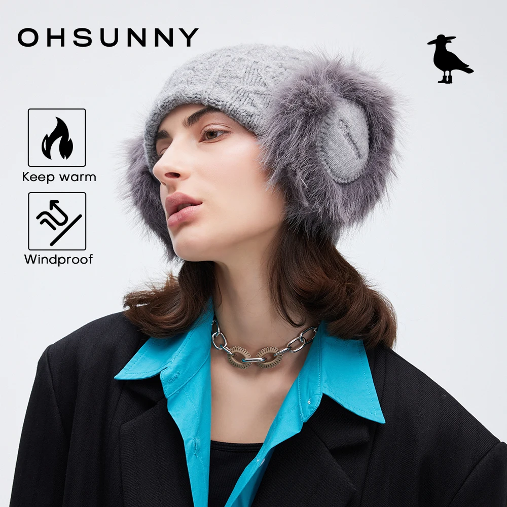 OhSunny Winter Caps with Detachable Faux Fur Ear Flaps,Women's Fashion Knit Thick Bonnet Hats,Outdoor Thermal Windproof Beanies
OhSunny Winter Caps with Detachable Faux Fur Ear Flaps,Women's Fashion Knit Thick Bonnet Hats,Outdoor Thermal Windproof Beanies