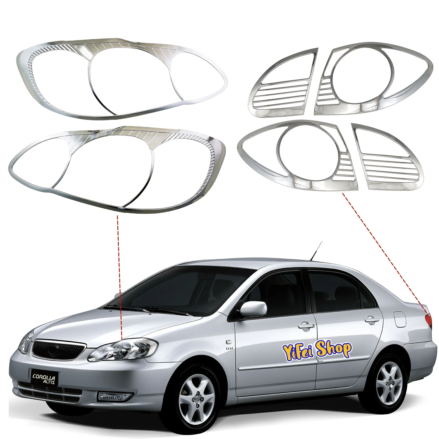 New Car ABS Chrome Accessories Plated Head Tail Lamp Cover Trim Paste Style For Toyota Corolla Altis 2003 2004 2005 2006 2007
New Car ABS Chrome Accessories Plated Head Tail Lamp Cover Trim Paste Style For Toyota Corolla Altis 2003 2004 2005 2006 2007