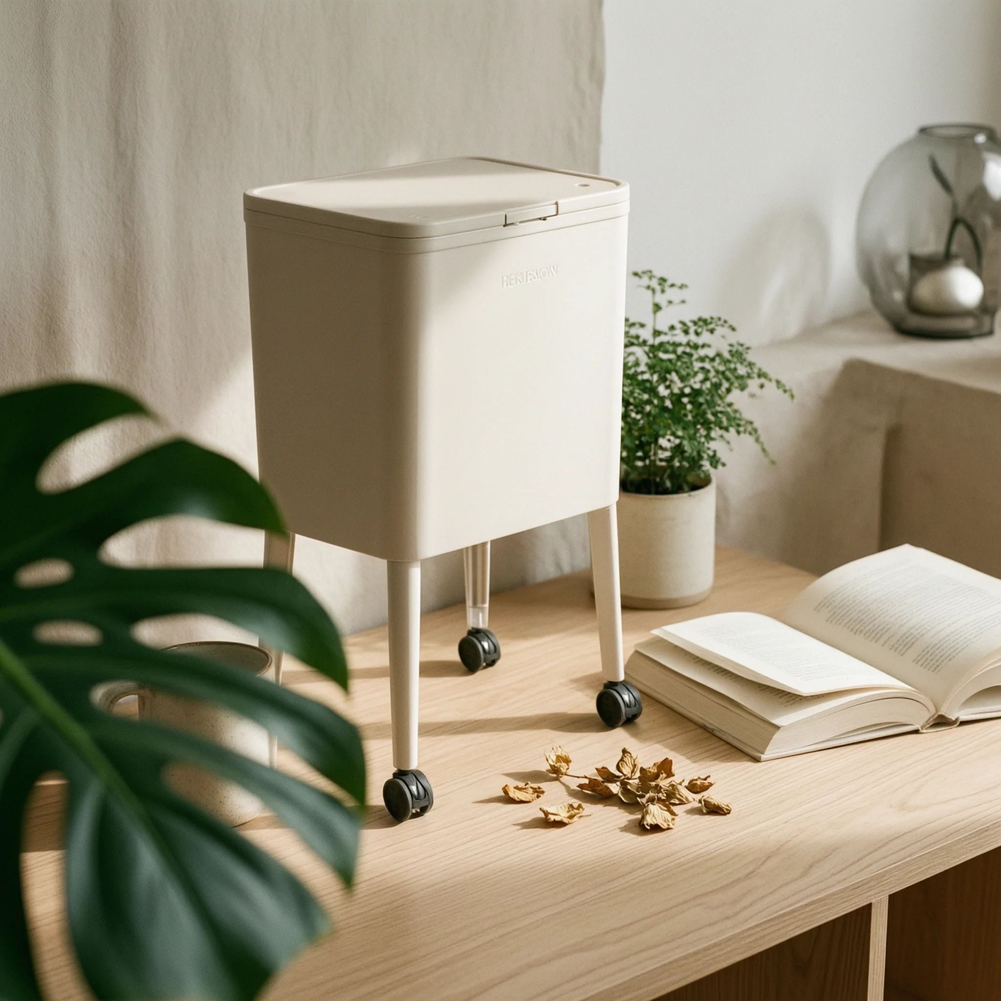 Carry Handle Rolling Trash Bin Raised Design Swivel Casters Household Storage Floor-Standing Trash Can
Carry Handle Rolling Trash Bin Raised Design Swivel Casters Household Storage Floor-Standing Trash Can