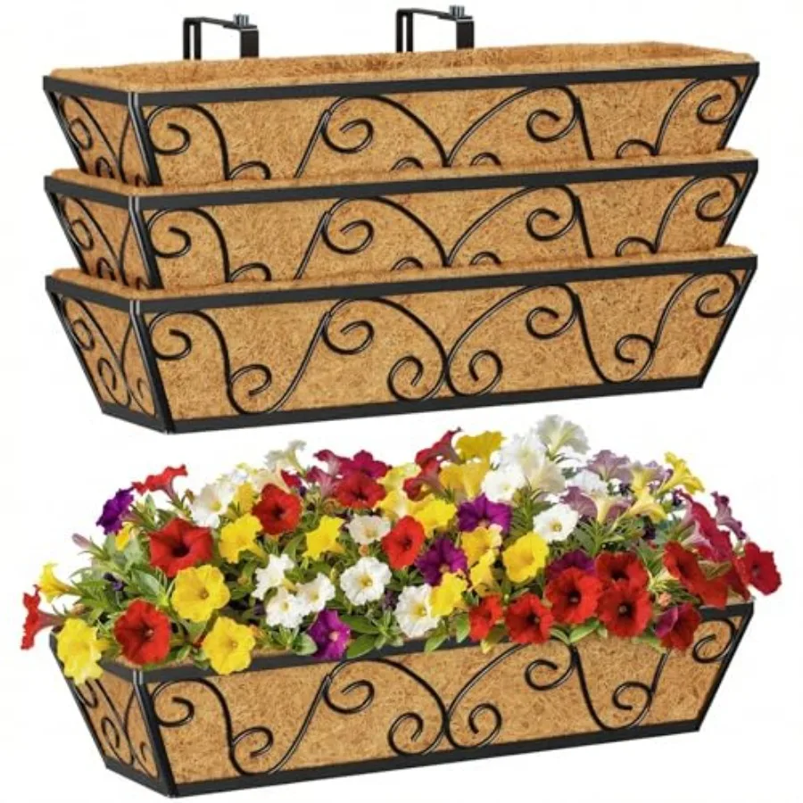 4pcs 24 Inch Window Deck with Coco Liner 24" Window Boxes Horse Trough with Coconut Coir Liner Metal Hanging Flower Planter Win
4pcs 24 Inch Window Deck with Coco Liner 24" Window Boxes Horse Trough with Coconut Coir Liner Metal Hanging Flower Planter Win