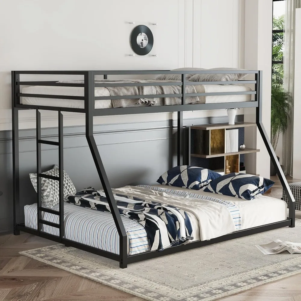 Over Full Metal Bunk Beds for Kids/Adults,Heavy Duty Kids Floor Bunk Bed Twin Over Full,Noise Reduced Structure,Black
Over Full Metal Bunk Beds for Kids/Adults,Heavy Duty Kids Floor Bunk Bed Twin Over Full,Noise Reduced Structure,Black